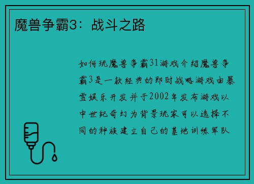 魔兽争霸3：战斗之路